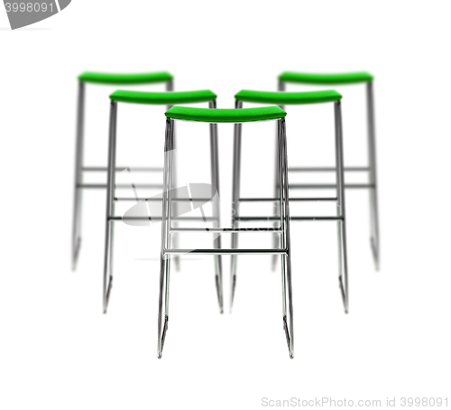 Image of Stylish green cafeteria chair isolated