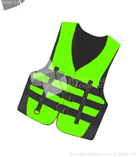 Image of green vest isolated on the white background