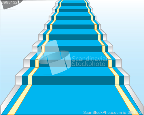 Image of Stairway with blue track
