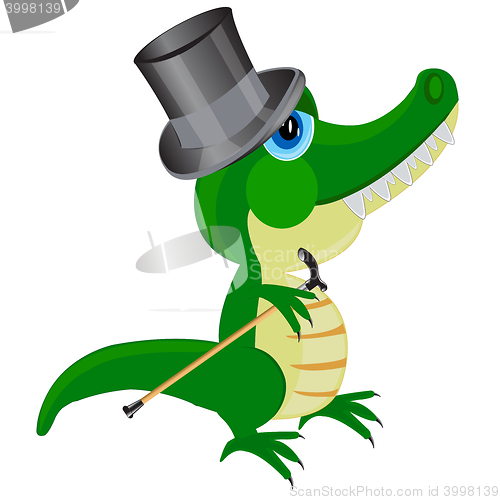Image of Cartoon of the crocodile in hat
