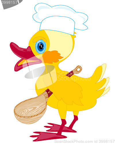 Image of Cartoon duckling with spoon