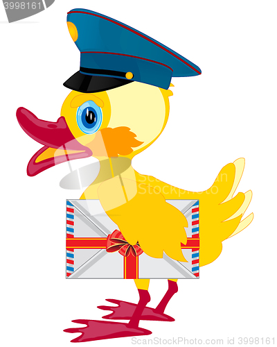Image of Duckling postman with envelope