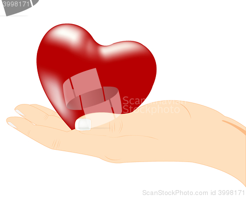 Image of Red heart in hand