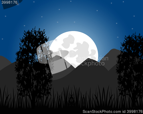 Image of Rise of the moon on mountain