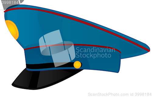 Image of Service cap police on white background