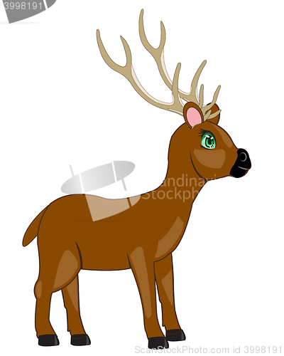 Image of Cartoon of the deer with horn