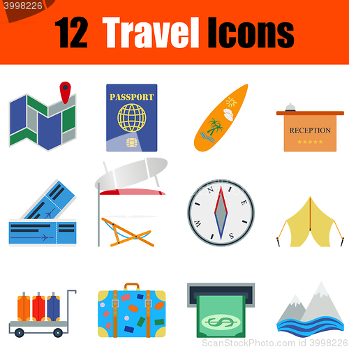 Image of Flat design travel icon set