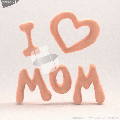 Image of  Happy mother's day flying painted letters. 3D illustration