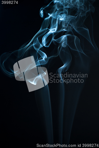 Image of Beautiful smoke on the black background - macro photo