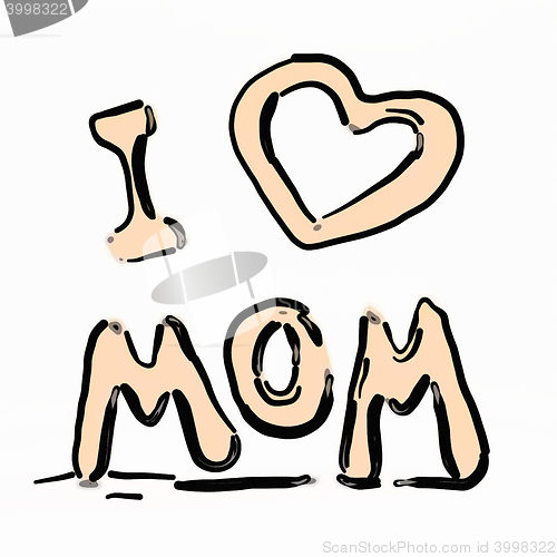 Image of  Happy mother's day flying painted letters. 2D illustration
