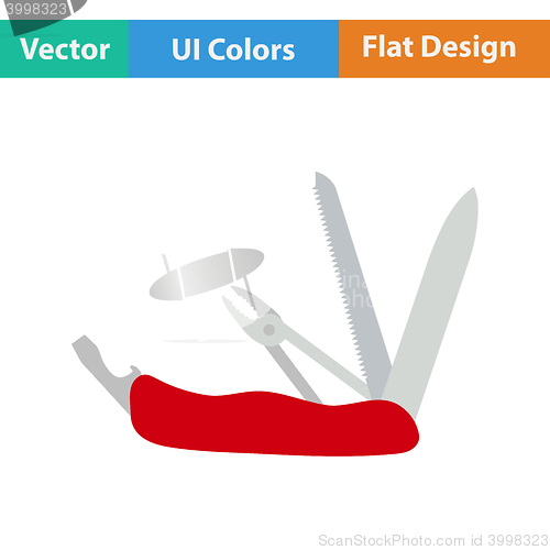 Image of Flat design icon of folding penknife