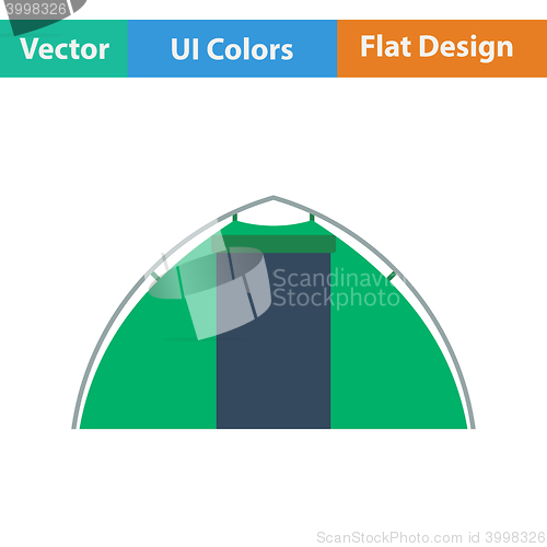 Image of Flat design icon of touristic tent