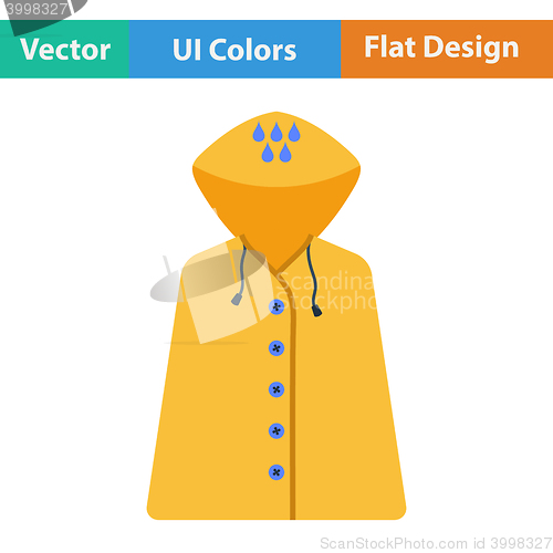 Image of Flat design icon of raincoat