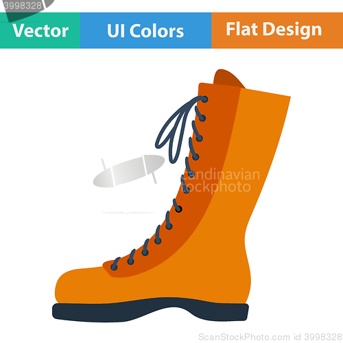 Image of Flat design icon of hiking boot