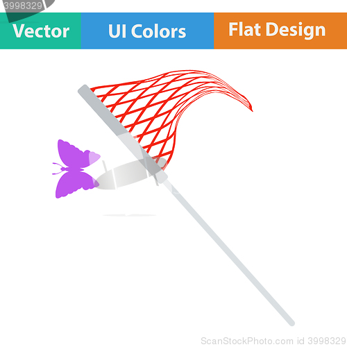 Image of Flat design icon of butterfly net