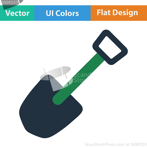 Image of Flat design icon of camping shovel 