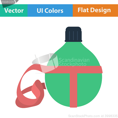 Image of Flat design icon of touristic flask 