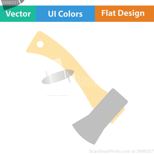 Image of Flat design icon of camping axe 