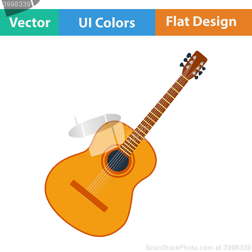 Image of Flat design icon of acoustic guitar