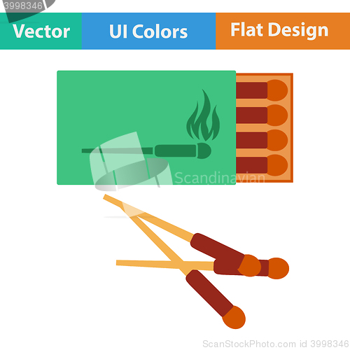 Image of Flat design icon of match box