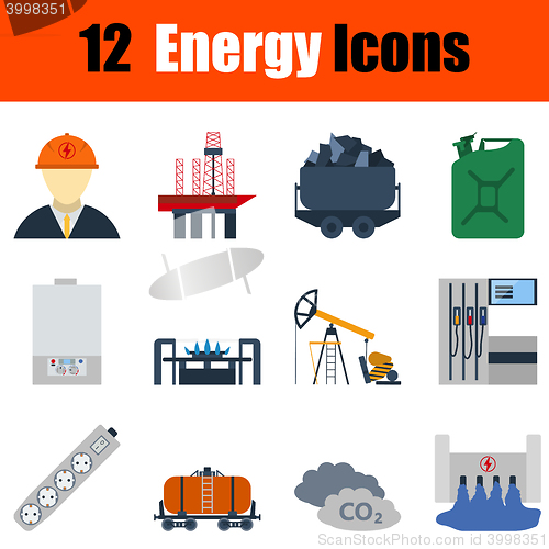 Image of Flat design energy icon set