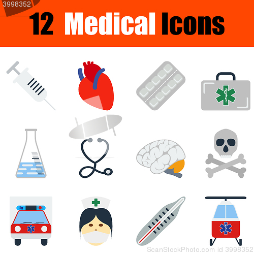 Image of Flat design medical icon set