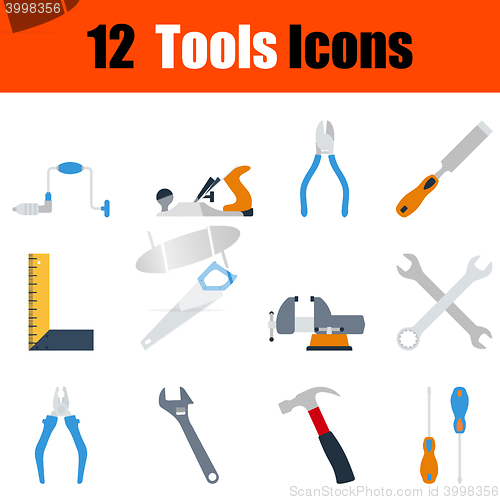 Image of Flat design tools icon set