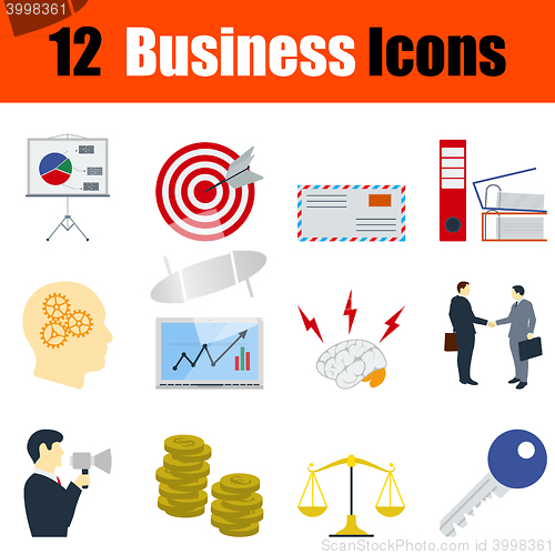 Image of Flat design business icon set