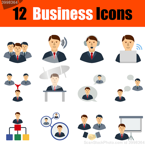 Image of Flat design business icon set