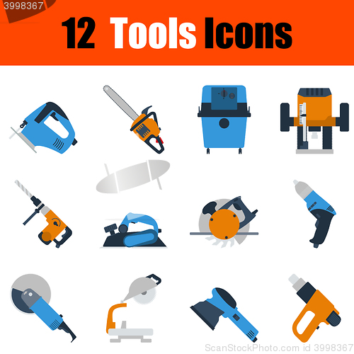 Image of Flat design tools icon set