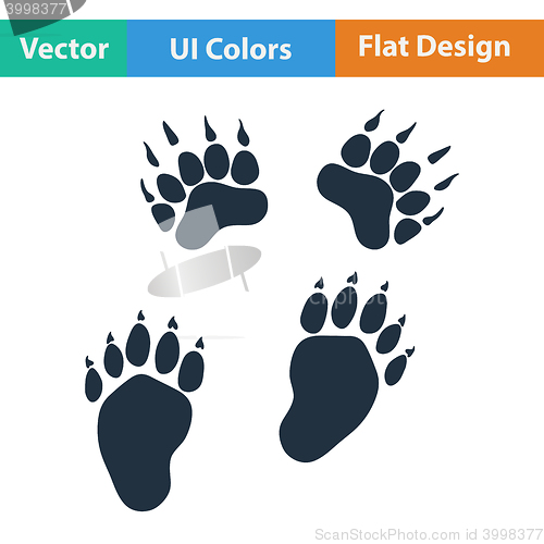 Image of Flat design icon of bear trails 