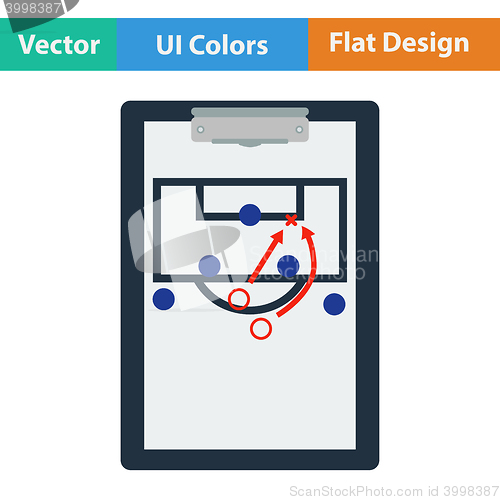 Image of Icon of football coach tablet with game plan