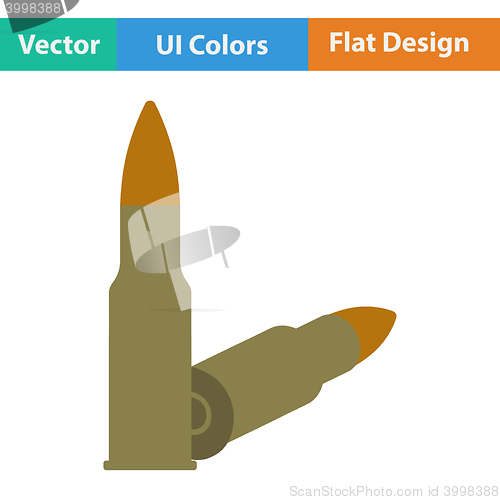 Image of Flat design icon of rifle ammo 