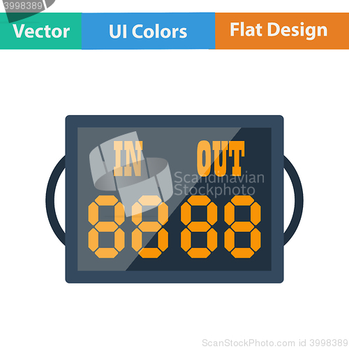 Image of Flat design icon of football referee scoreboard