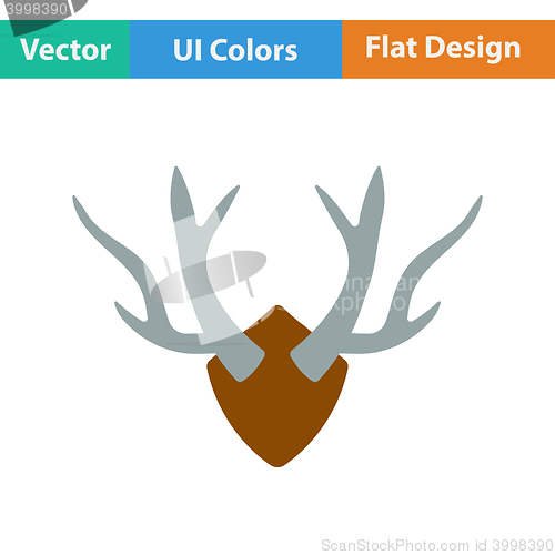 Image of Flat design icon of deer\'s antlers  