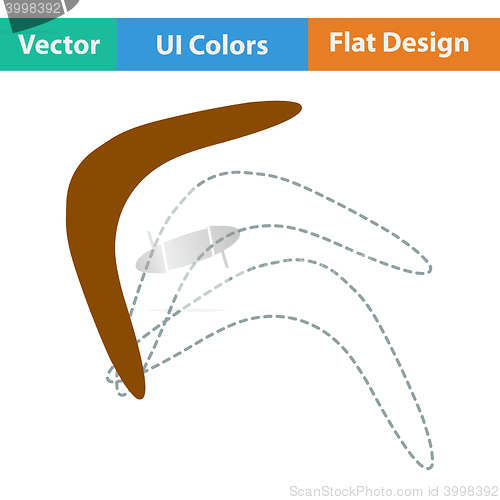 Image of Flat design icon of boomerang