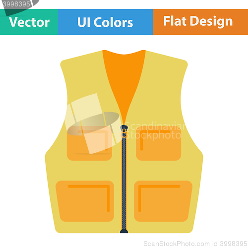 Image of Flat design icon of hunter vest