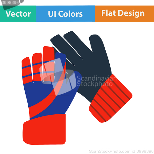 Image of Flat design icon of football   goalkeeper gloves