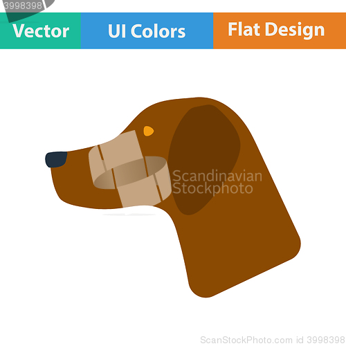Image of Flat design icon of hinting dog had 