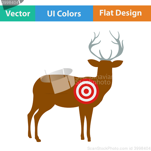 Image of Icon of deer silhouette with target