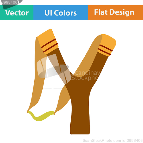 Image of Flat design icon of hunting  slingshot