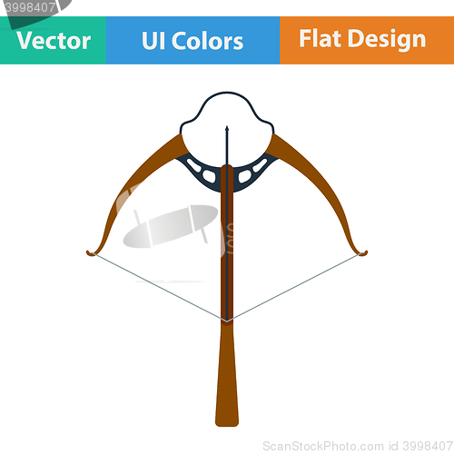 Image of Flat design icon of crossbow