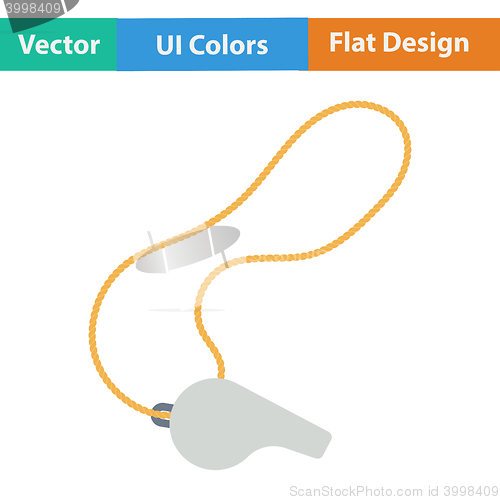 Image of Flat design icon of whistle on lace