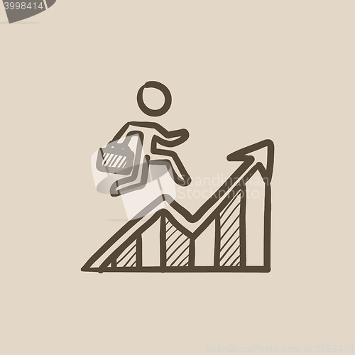 Image of Financial recovery sketch icon.