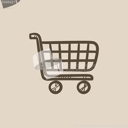 Image of Shopping cart sketch icon.