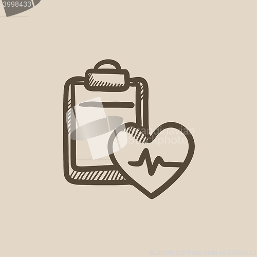 Image of Heartbeat record sketch icon.