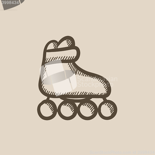 Image of Roller skate sketch icon.