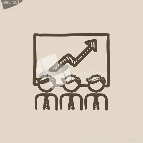 Image of Business growth sketch icon.