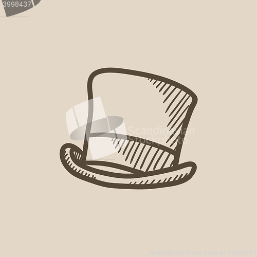 Image of Top hat sketch icon.