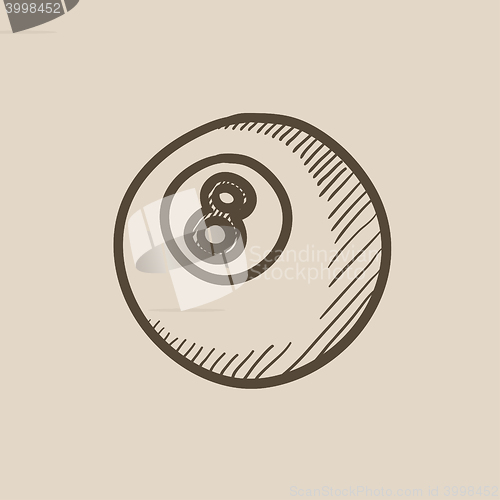 Image of Billiard ball sketch icon.